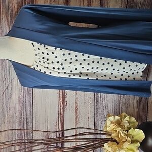 NEW PORT AUTHORITY BLUE LONG SLEEVE OPEN FRONT KNIT CARDIGAN